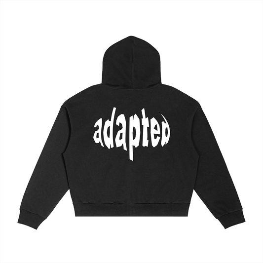 Distorted Plaid Zip-Up Hoodie