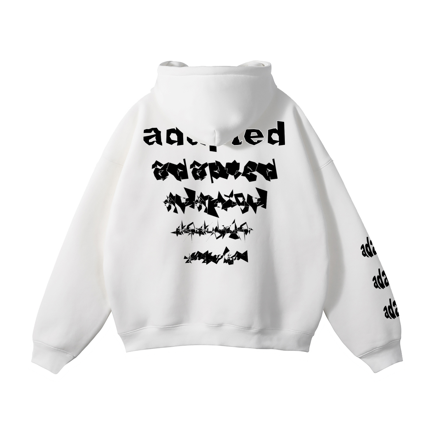 Distorted Oversize Fleeced Hoodie White