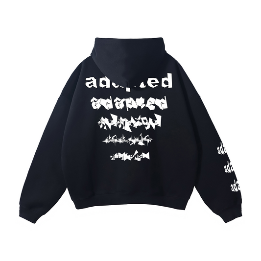 Distorted Oversize Fleeced Hoodie Black