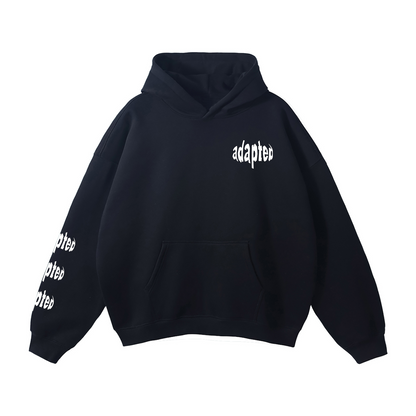Distorted Oversize Fleeced Hoodie Black