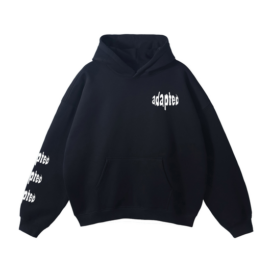Distorted Oversize Fleeced Hoodie Black