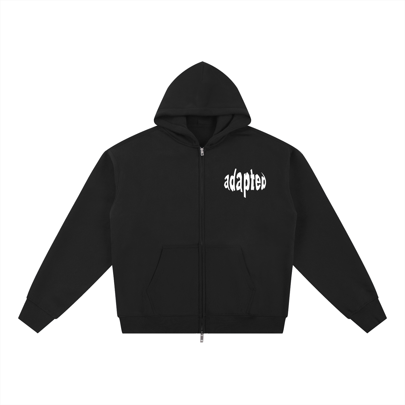 Distorted Fleece Zip-Through Hoodie