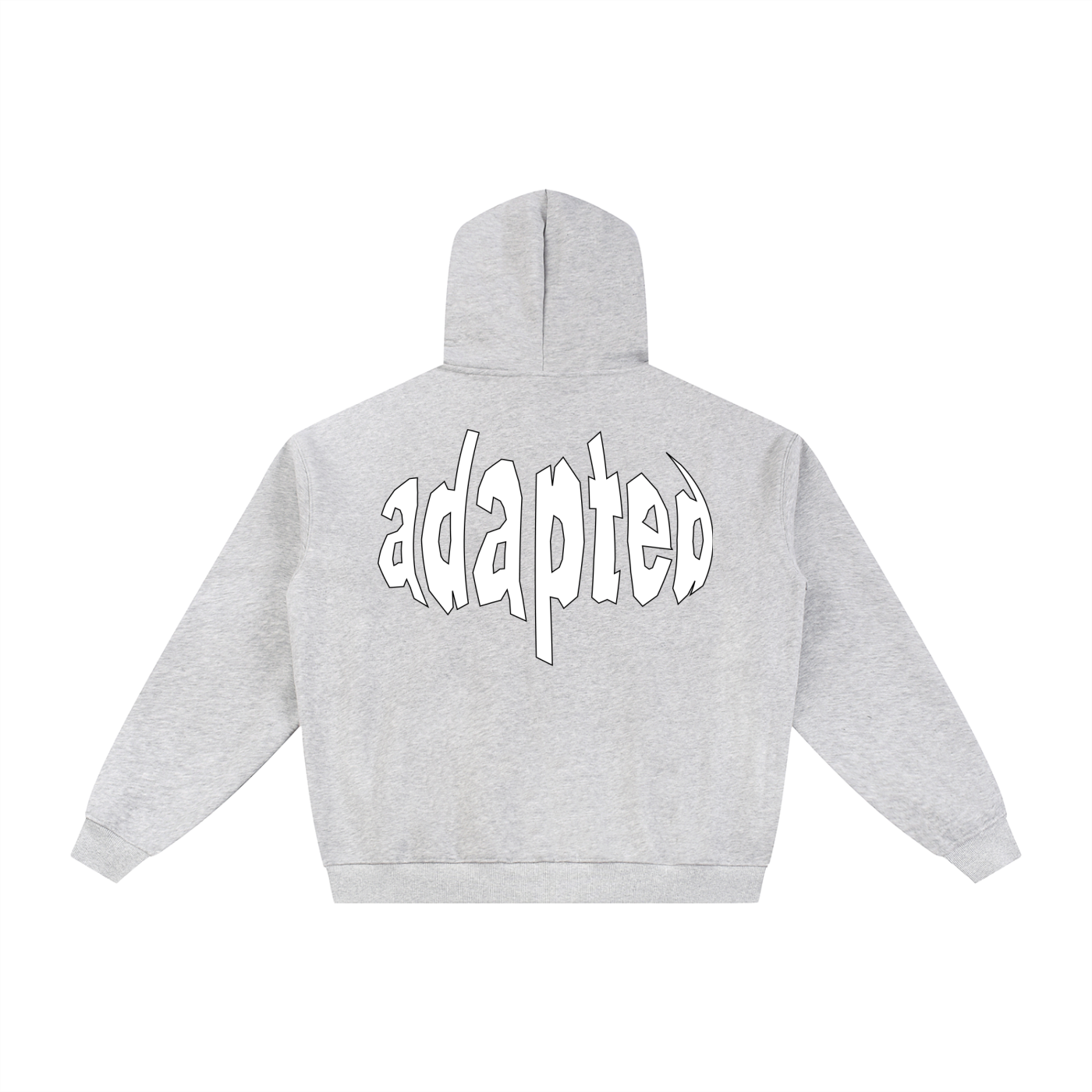Distorted Fleece Zip-Through Hoodie Gray
