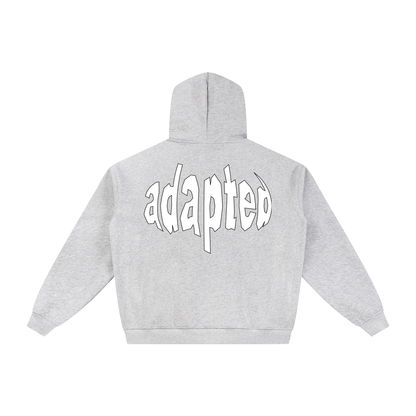 Distorted Fleece Zip-Through Hoodie Gray
