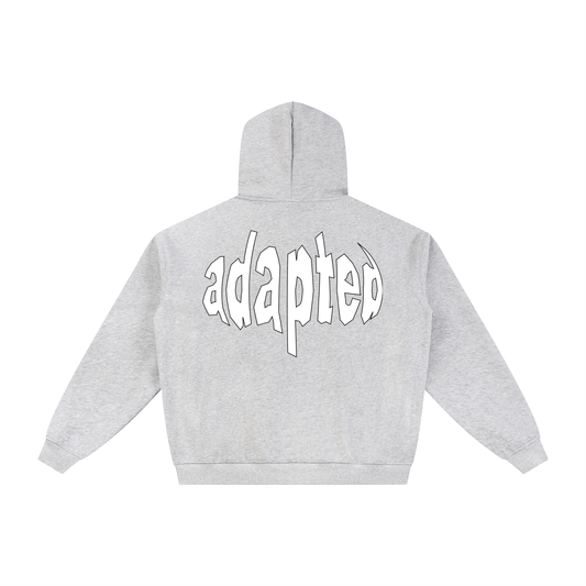 Distorted Fleece Zip-Through Hoodie Gray