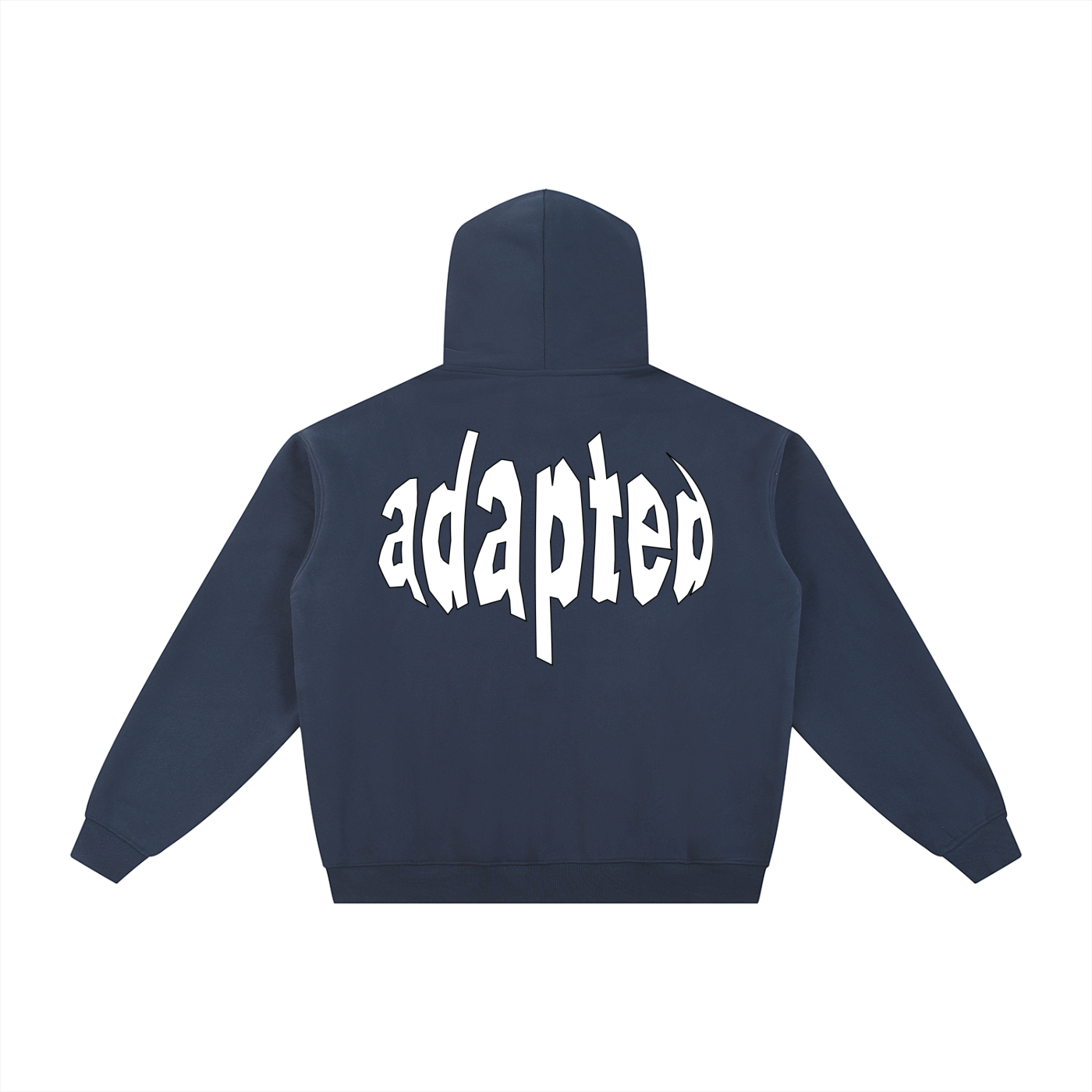 Distorted Fleece Zip-Through Hoodie Blue