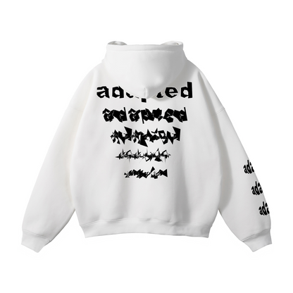 Distorted Oversize Fleeced Hoodie White