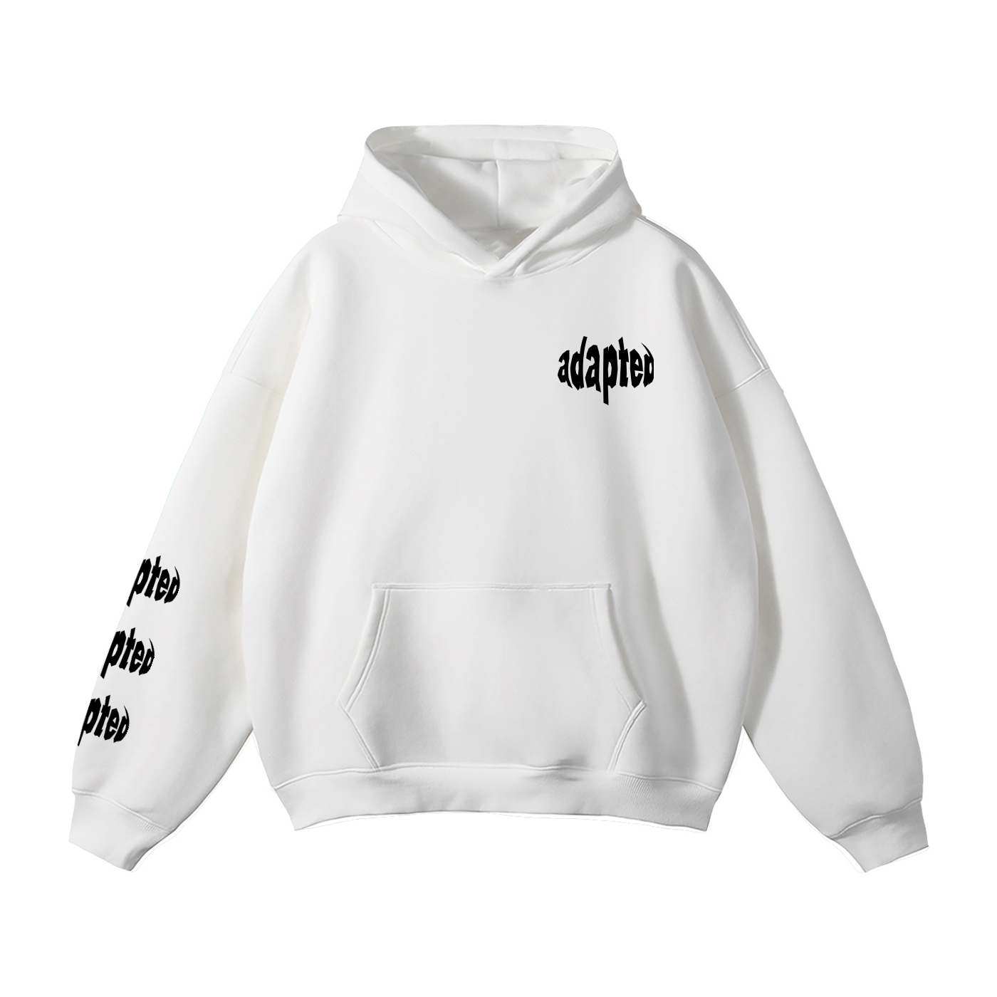 Distorted Oversize Fleeced Hoodie White